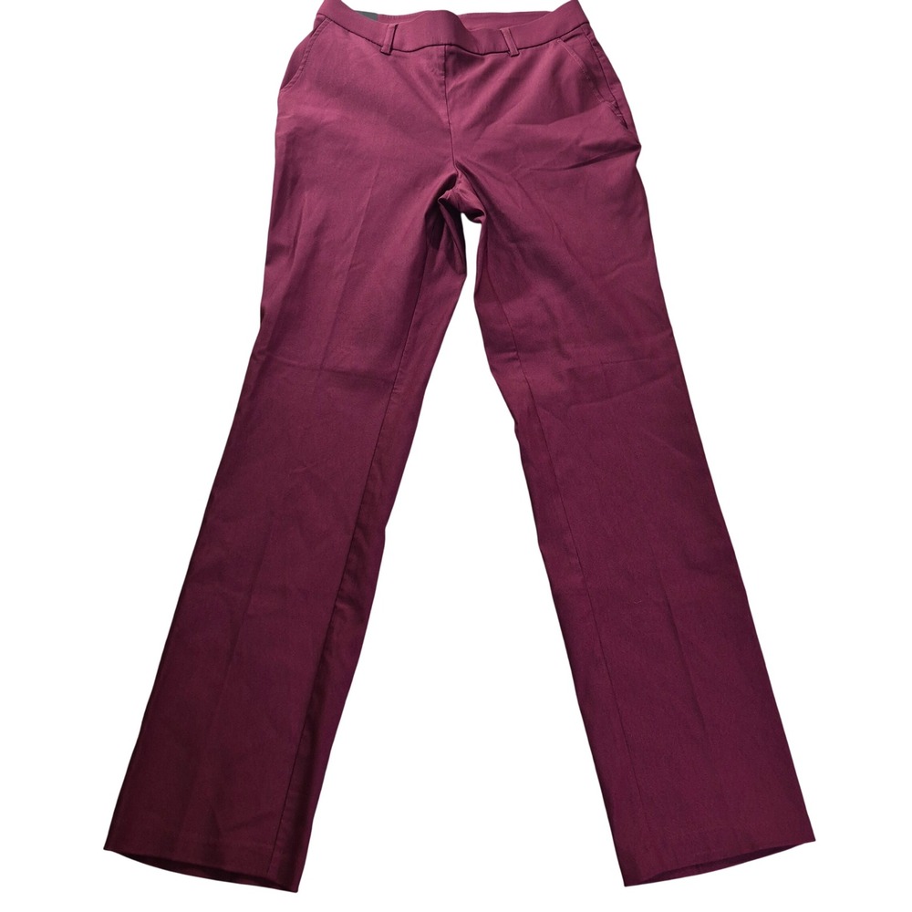Rafaella RSBFE049 Womens Size 4 Burgundy Straight Leg Pants Dark Academia Luxury
